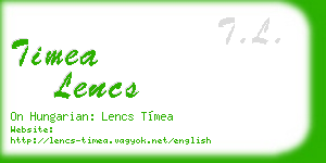 timea lencs business card